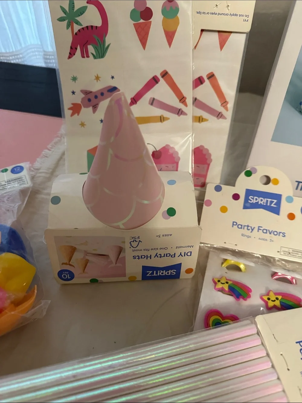 Spritz Pink & Multicolor Pastel Party Supplies Set NWT